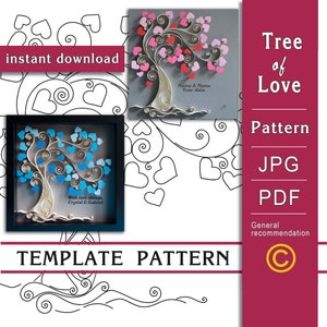 Tree of love / Quilling paper art / ONLY Template / ONLY Pattern / Instant download