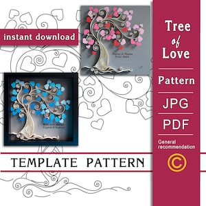 Tree of love / Quilling paper art / ONLY Template / ONLY Pattern / Instant download / (0/72)