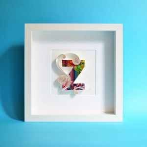 Lettera Z - Arte della carta da parati quilling, Personalizzato, Monogramma, Personalizzato, Incorniciato, Arredamento per la casa, Regalo di compleanno, per amico/ragazza/ragazzo/mamma/papà