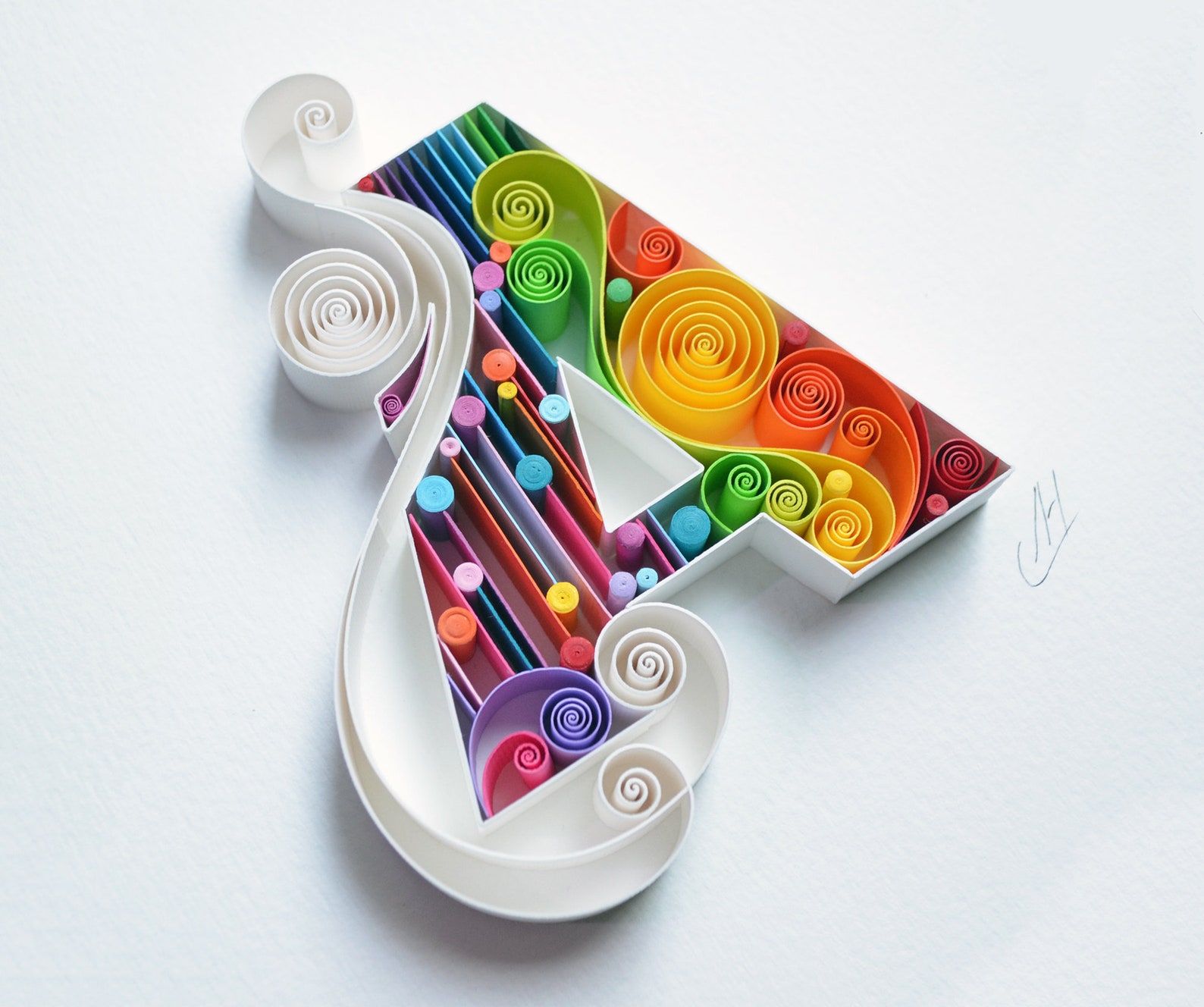 A Quilling Wall Paper Art Custom Paper Art Letter A Etsy