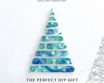 Christmas Tree Quilling Template | Paper art Digital Pattern | Instant download 6/07