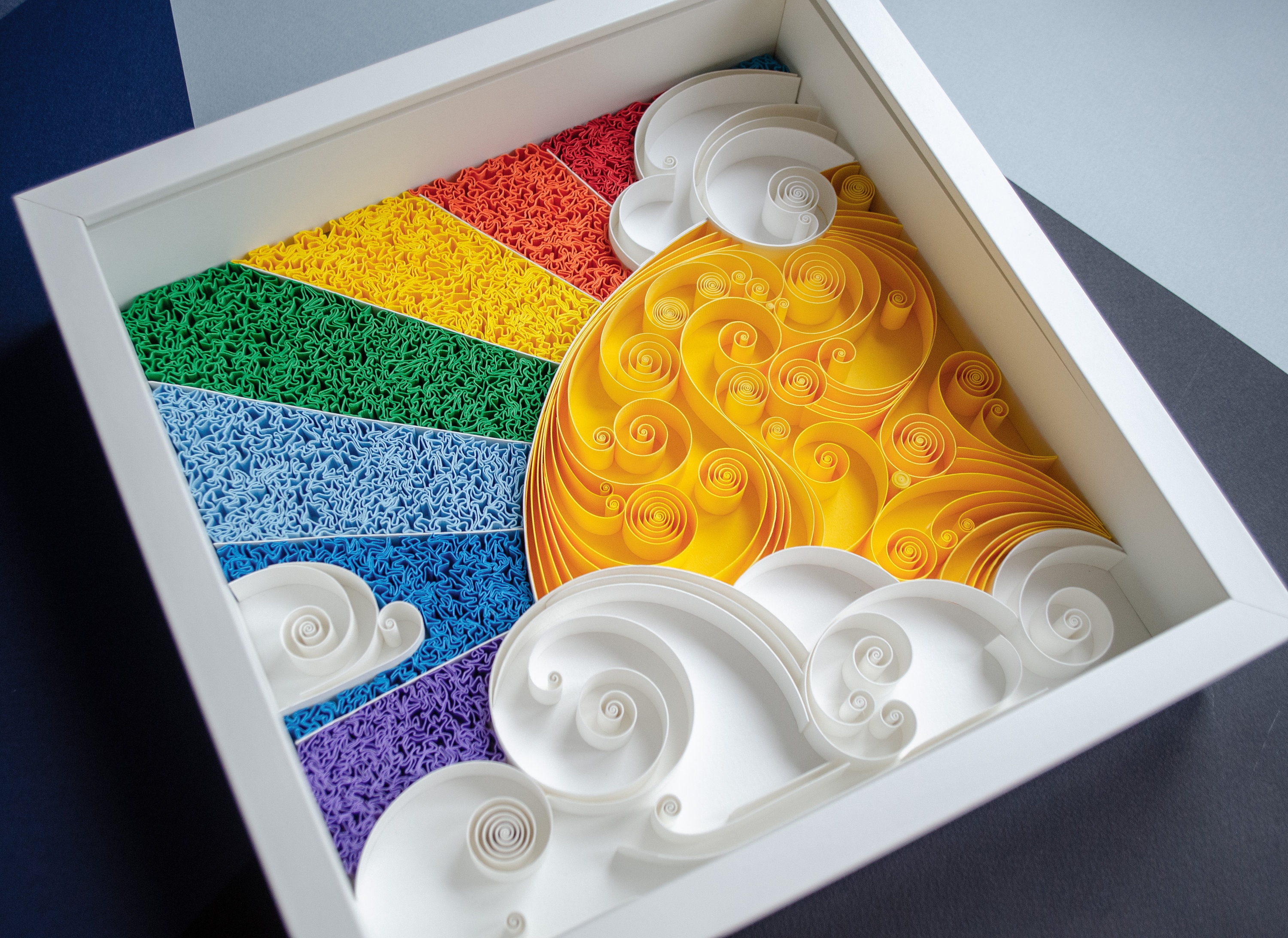Geformt Creations Quilling-Papier Highlight S, 0,125 Zoll (3mm), Gelb & Blaugrün, 6-teilig – Zweifarbige Streifen
