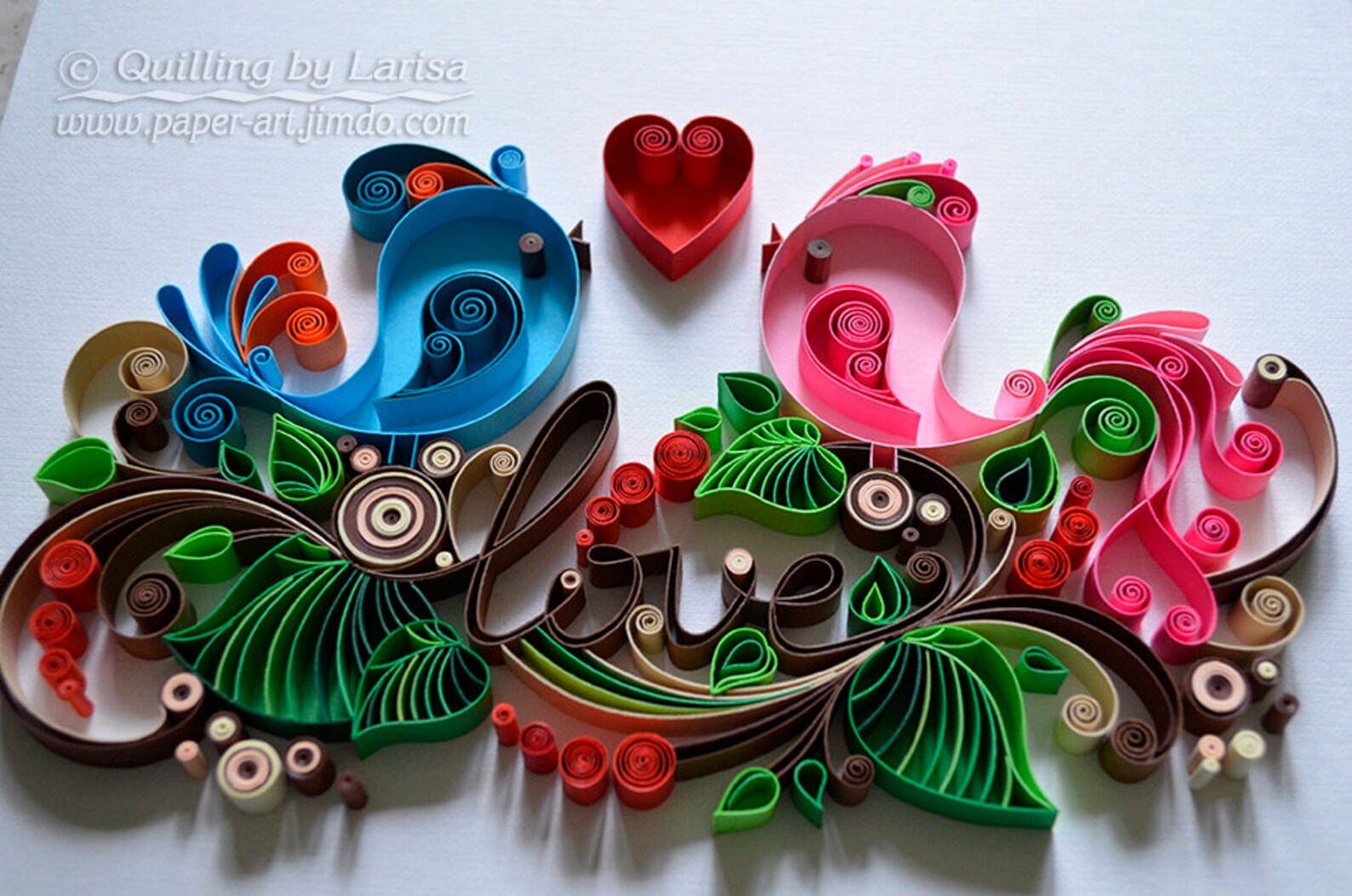 Quilling wall art Quilling art Paper quilling Love Birds Etsy