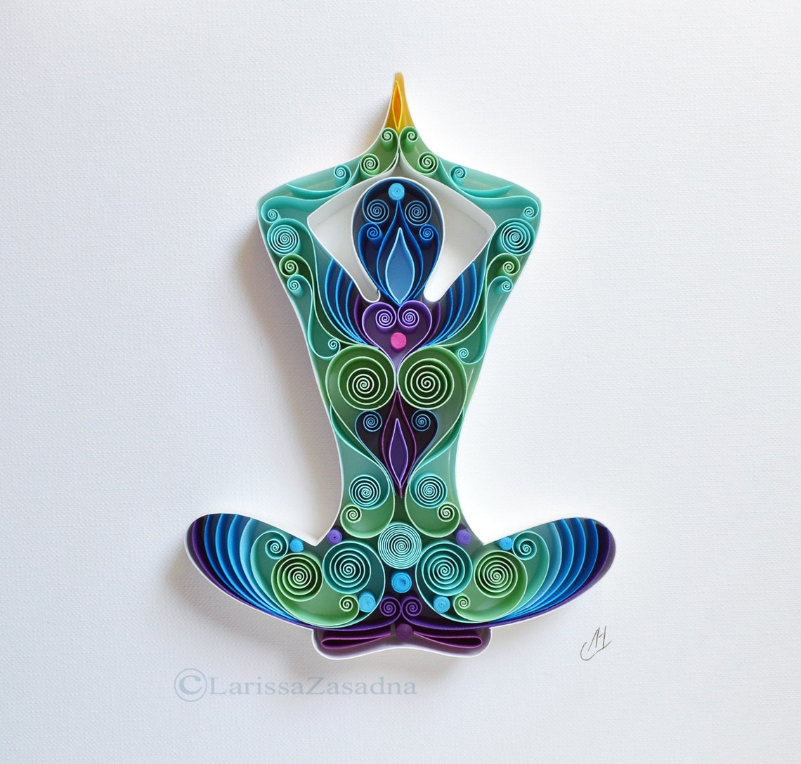 Yoga Paper Art Yoga Pose Lotus Art Quilling Yoga Etsy