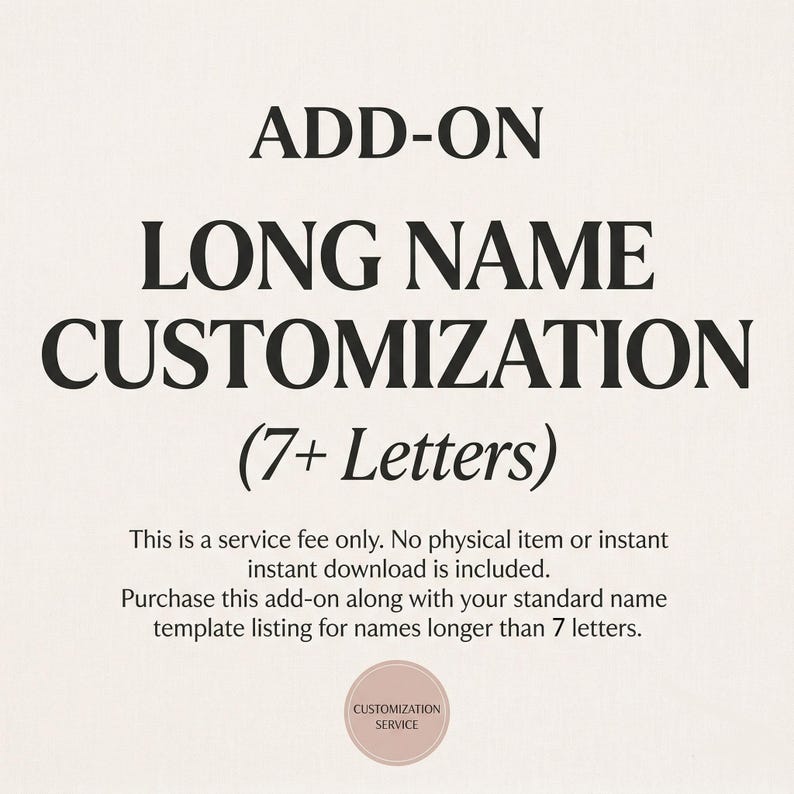 Adding Letters To Names Extra Letters Add-on for Name Template | Extended Customization Names ...