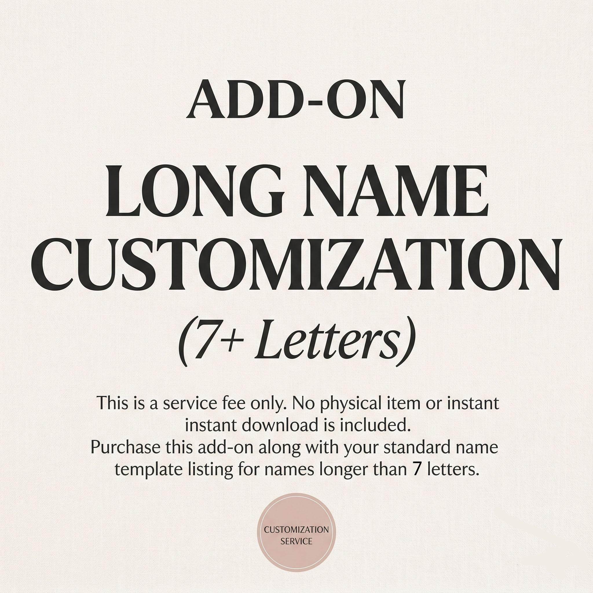 Name Customisation Extra Letters Add-on for Name Template | Extended Customization Names ...