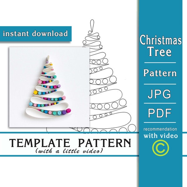 Christmas Tree, How to make / Template / Pattern / Quilling / Recommendation with a little video