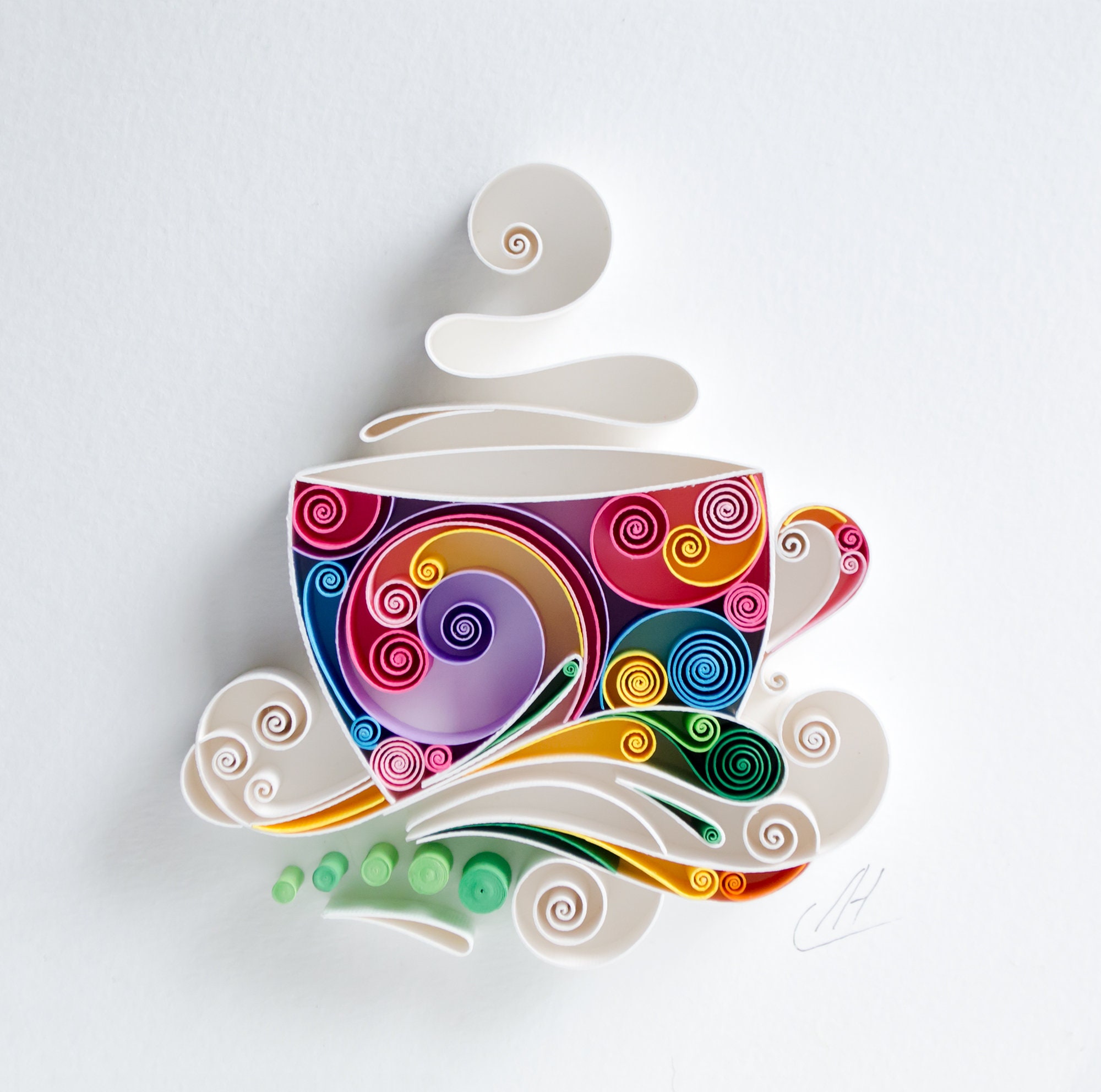 Quilling Paper Wall Art Coffee Cup Mug Paper art Home Etsy