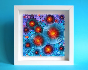 Handmade Abstract Quilling Paper wall art | Framed Modern 1st anniversary Wedding Birthday Gift