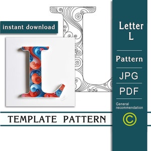 L/ Arte en papel quilling / SOLO Plantilla / SOLO Patrón / Recomendaciones generales con video con subtítulos / Descarga instantánea / (9/45)