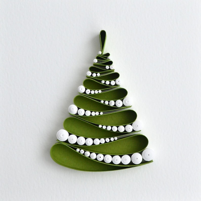 Christmas tree / Quilling art / Paper craft / Gift / Home decor image 1