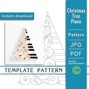 Christmas Tree Piano Quilling Pattern – PDF & JPG Templates, DIY Paper Art, Instant Download (5/51)