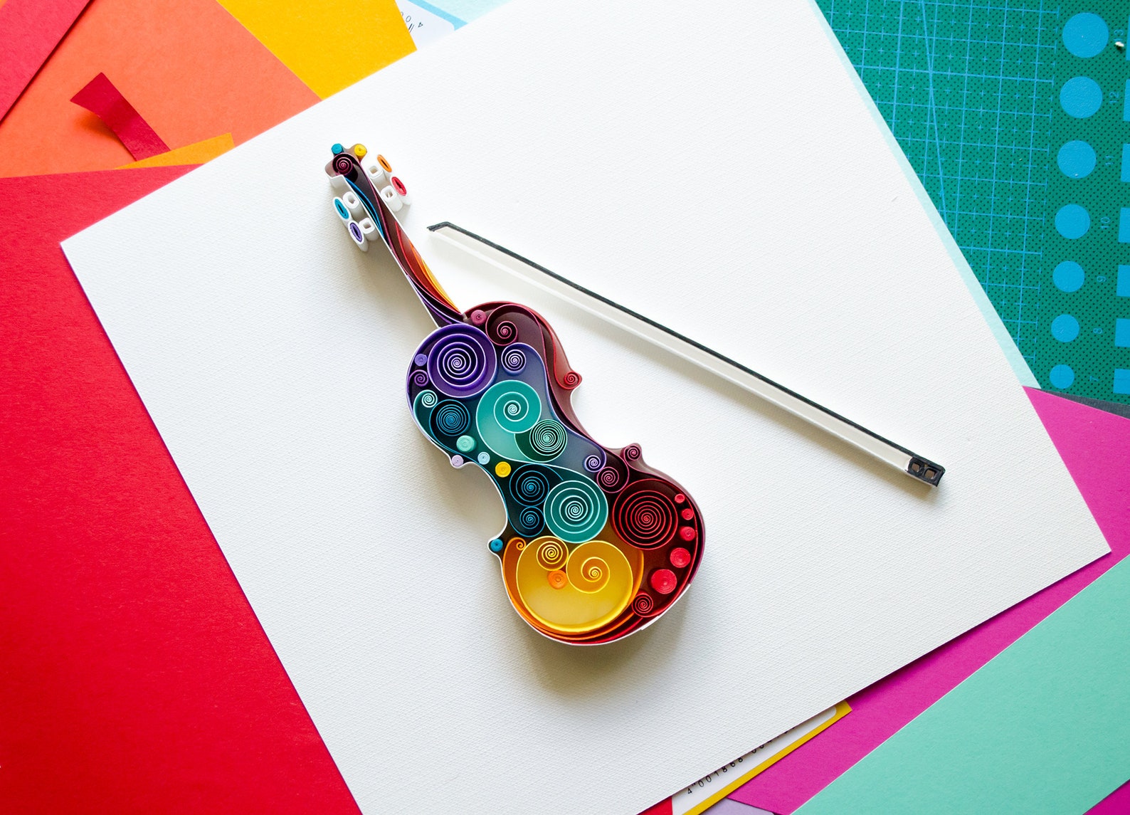 Violin Quilling Paper Art Framed Birthday Gift Musician Etsy