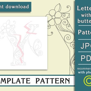 Mariposa Y / Arte en papel quilling / SOLO Plantilla / SOLO Patrón / Recomendaciones generales con video con subtítulos / Descarga instantánea / (9/06)