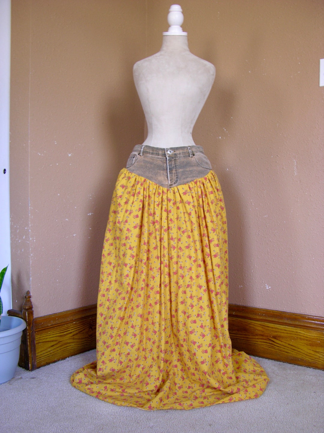 Rustic Enrichment Upcycled Maxi Skirt Etsy