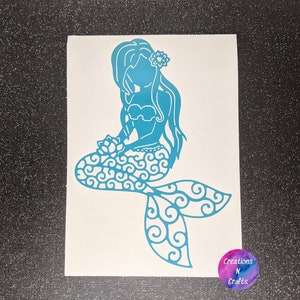 Calcomanía de vinilo de sirena, calcomanía de sirena, pegatina de sirena, regalo de sirena, sirena, océano, calcomanía, pegatina, calcomanía para auto, calcomanía de vinilo, calcomanía para laptop