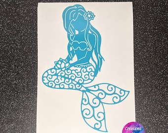 Calcomanía de vinilo de sirena, calcomanía de sirena, pegatina de sirena, regalo de sirena, sirena, océano, calcomanía, pegatina, calcomanía para auto, calcomanía de vinilo, calcomanía para laptop
