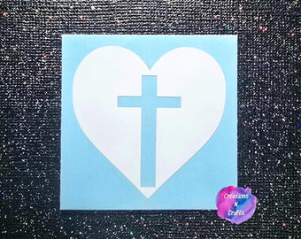 Jesus, God, Jesus Christ, Cross, God Bless, Christian Gift, Christian, Faith, Jesus Decal, Cross Decal, Decal, Car Decal, Laptop Decal, Gift
