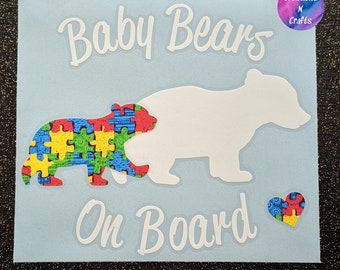 Autism, Baby Bear, Baby On Board, Baby, Autism Mom, Autism Baby, Car Decal, Decal