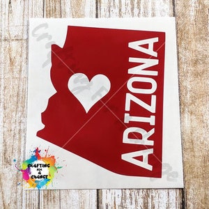 Arizona State Vinyl Decal, Arizona Decal, Arizona Sticker, AZ Decal, AZ Sticker, Arizona, AZ, Car Decal, Vinyl Decal, Decal, Sticker, Laptop