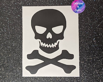 Skull and Crossbones Vinyl Decal, Skull and Crossbones Decal, Skull and Crossbones Sticker, Skull and Crossbones, Skull & Crossbones, Decal