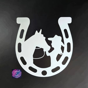 Horse, Horses, Country, Cowgirl, Horseshoe, Rodeo, Farm, Ranch, Car Decal, Decal, Vinyl Decal, Vinyl Sticker, Sticker, Truck Decal