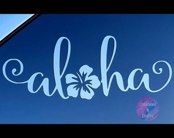 Aloha Vinyl Decal: Hawaiian Beach Car Laptop Decor