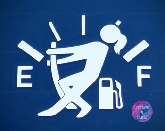 Girl, Funny, Humor, Gas, Fuel, Decal, Car Decal