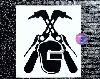 Schweißer, Schweißer, blaues Halsband, Fackeln, Acetylen, Aufkleber, Geschenk