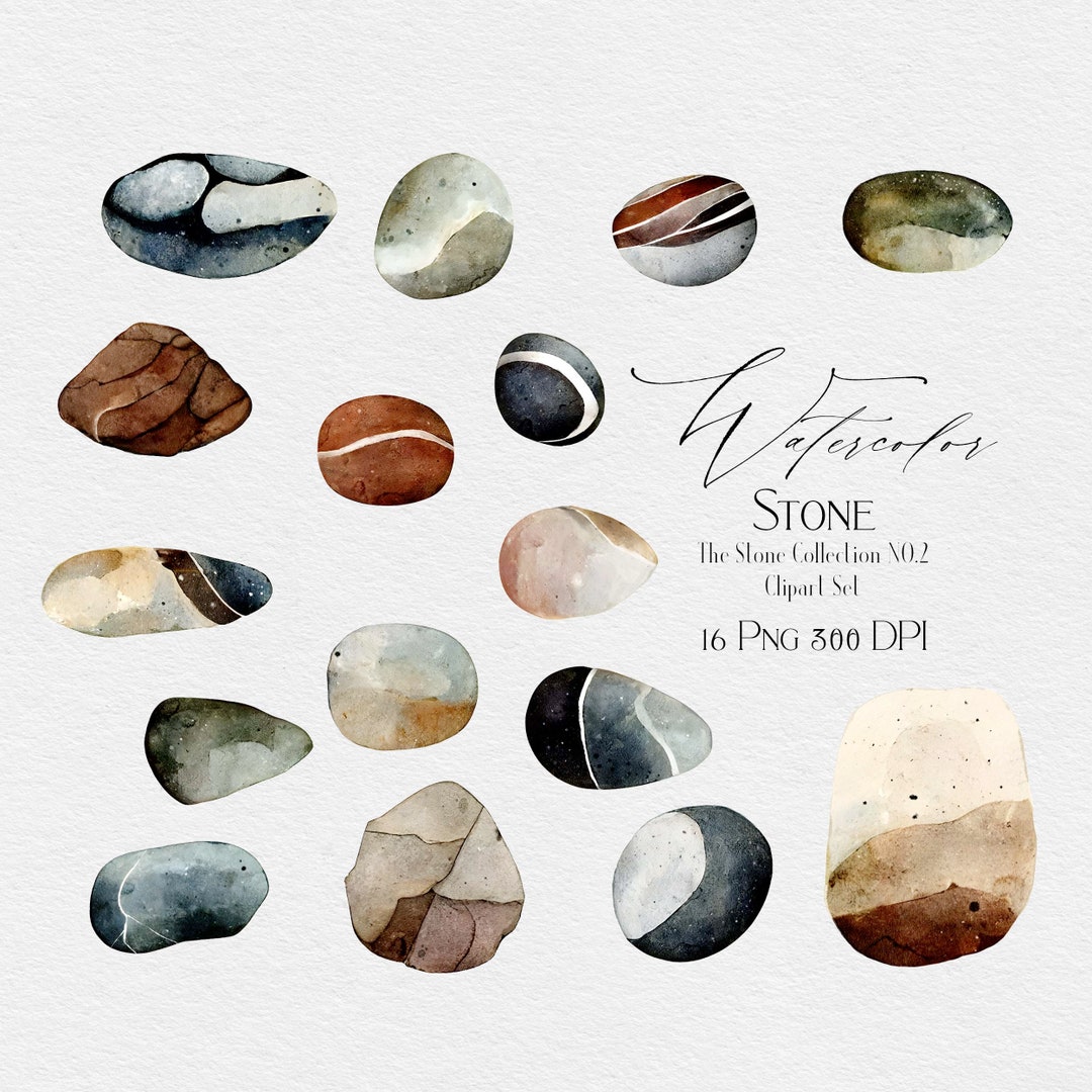Pebbles Stone Clip Art Set No.02 - Illustration Instant Download - Etsy