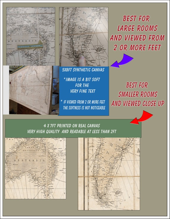 Large Vintage World Map In Antique Colors Large Vintage World Map In Antique Colors Grand Canvas Wall Tapestry Up To 6xft X 10ft