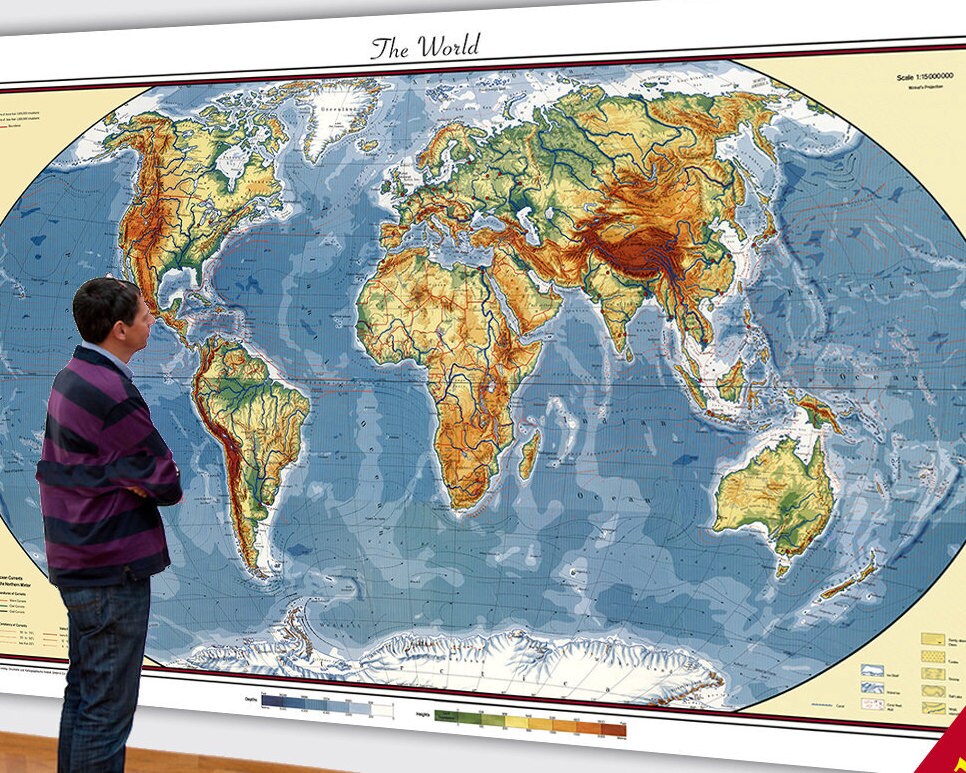 Big World Map Huge Map Of The World 6xft X 10ft Map