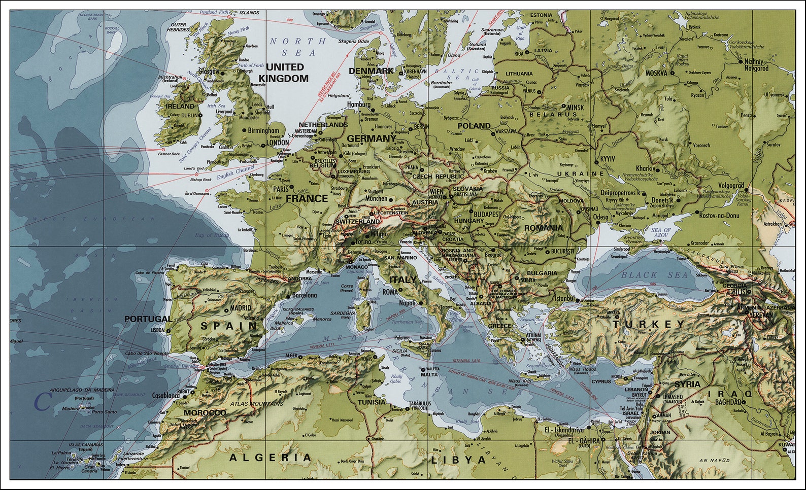 Very Detailed Large World Map. Huge Map of the World. 4x7 to Etsy