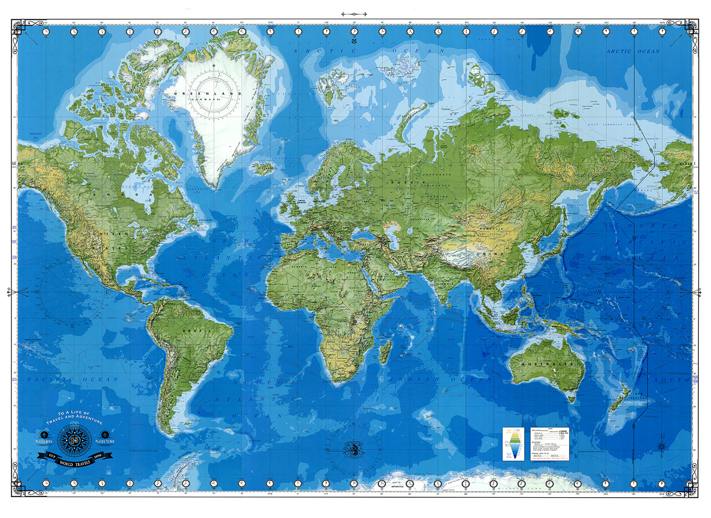 Large World Map. Largest Map of the World. 5x8 and 6xft X 10ft - Etsy ...