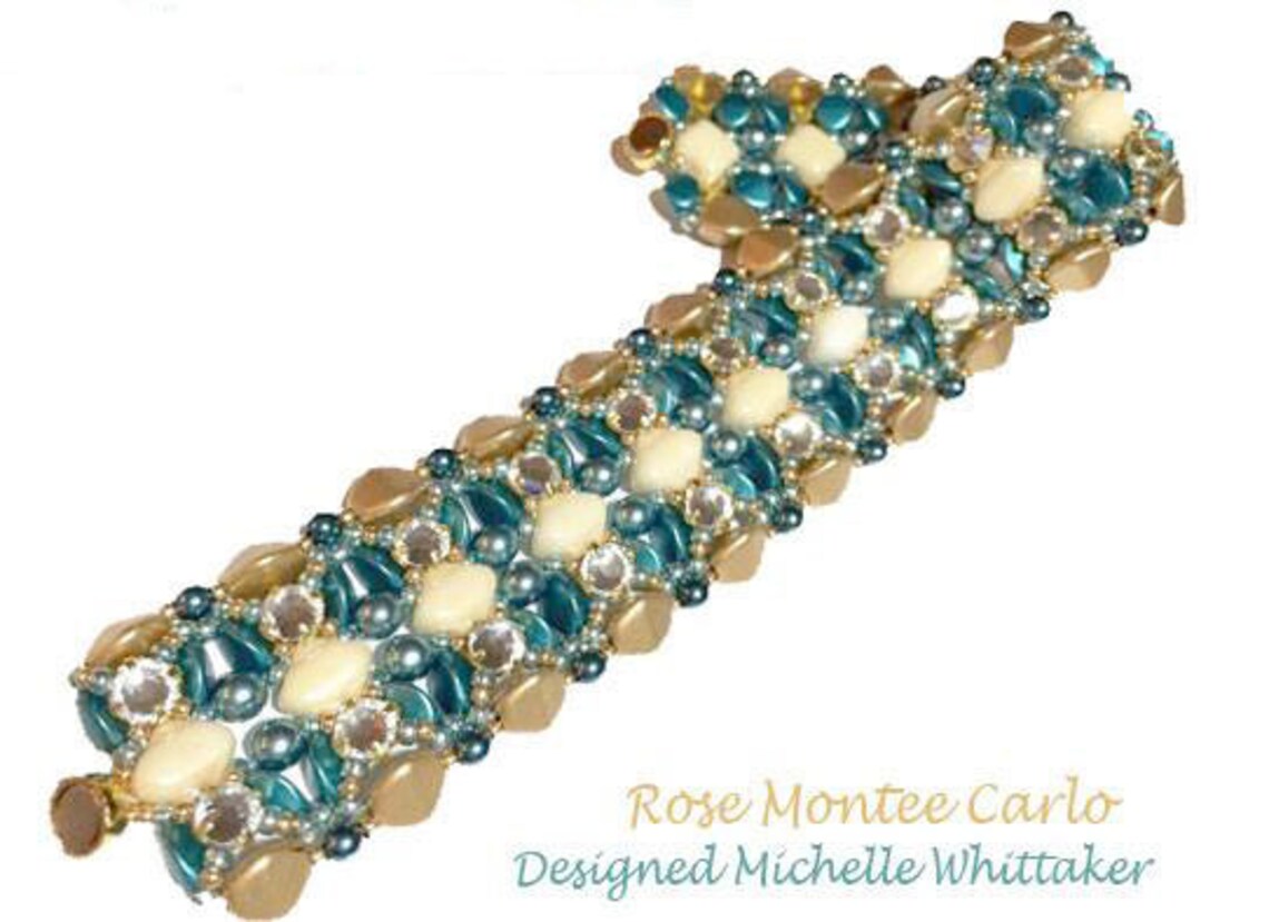 Rose Montee Carlo Bracelet Needlework Tutorial PDF Etsy Australia