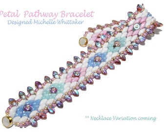 Petal Pathway Bracelet - (Series) Needlework Tutorial PDF
