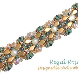 Regal Rose armband (of Neckalce touw) handwerk handleiding PDF