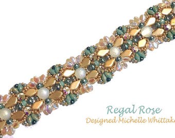 Regal Rose Bracelet (Or Neckalce Rope) Needlework Tutorial PDF