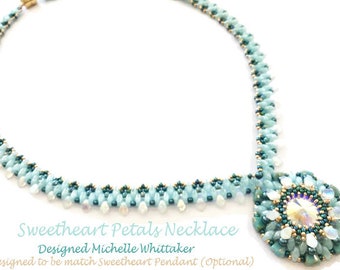 Sweetheart Petals Series - Necklace (ONLY) Needlework Tutorial PDF