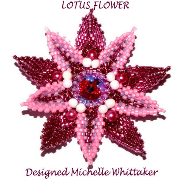 Lotus Flower & Pentagon Bezel Needlework Tutorial PDF