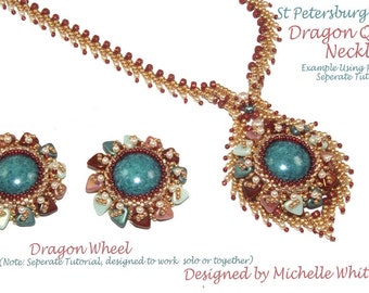 Dragon Queen Necklace (Dragon Wheel Pendant NOT Included) Needlework Tutorial PDF