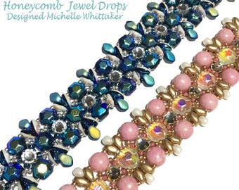 Honeycomb Jewel Drops Needlework Tutorial PDF