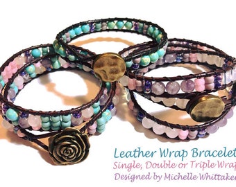 Leather Wrap Bracelets (Single, Double, Triple) Tutorial PDF