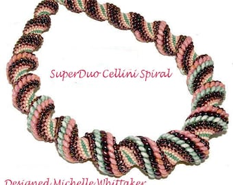 SuperDuo Cellini Spiral Neckalce Needlework Tutorial PDF