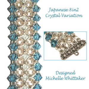 Japanese 8in2 Embellished Crystal Weave Chain Maille Bracelet Tutorial PDF