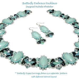 Butterfly Kisses Bracelet & Necklace Variation Bead weaving Needlework Tutorial PDF