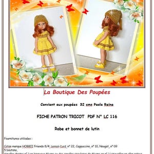 Knitting pattern sheet pdf 116 knitted clothes compatible with 32 cm Paola Reina doll