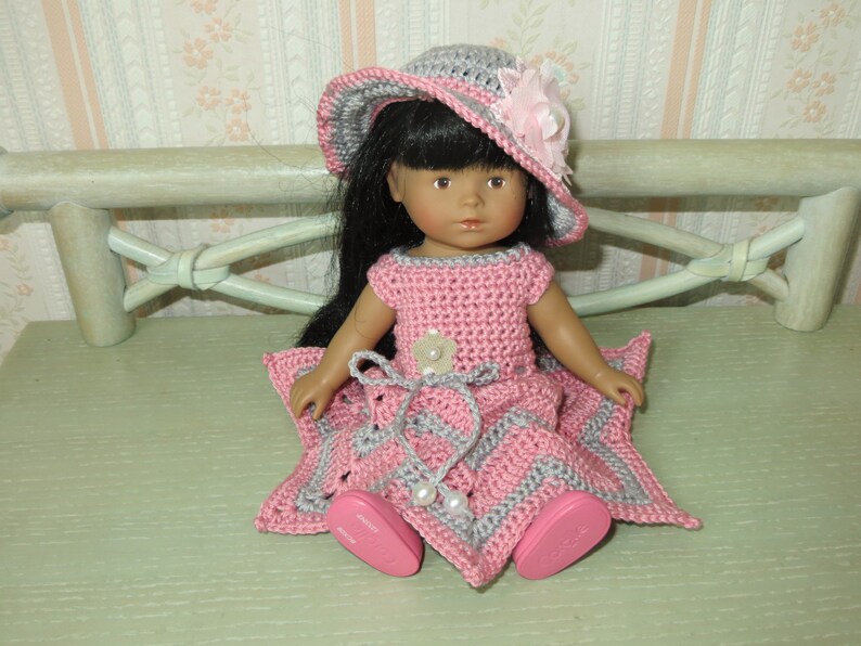 Fiche patron MC 27 v\u00eatements \u00e0 confectionner au crochet poup\u00e9e 20 cms Mini Corolline