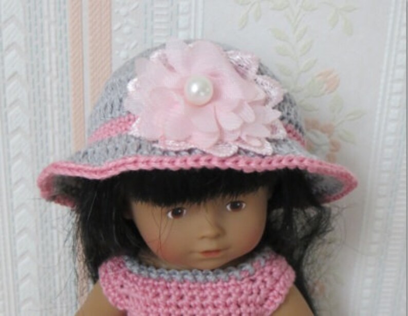 Fiche patron MC 27 v\u00eatements \u00e0 confectionner au crochet poup\u00e9e 20 cms Mini Corolline