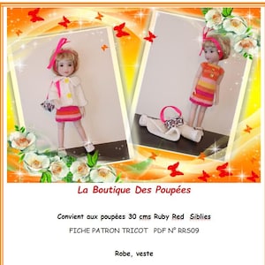 RRS 9 knitting pattern (PDF) for creating clothes for 30cm Ruby Red Sibbies dolls